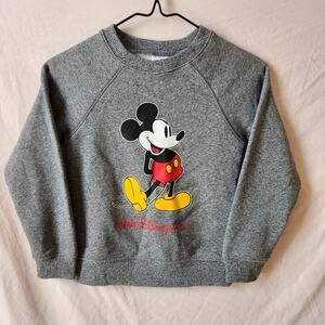 Disney Kids Sz 5/6 Mickey Mouse Walk Disney World Pullover Sweatshirt Gray